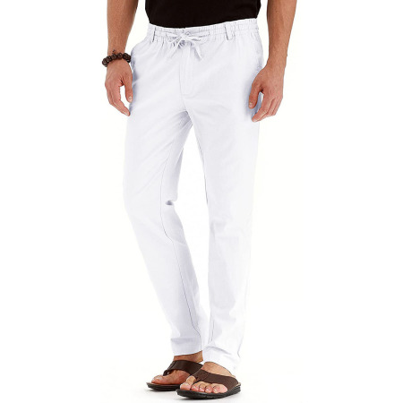 Elastic waist cotton versatile solid color sweatpants 20