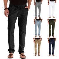 Elastic waist cotton versatile solid color sweatpants 23
