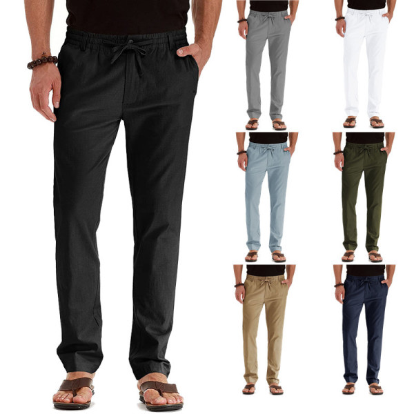 Elastic waist cotton versatile solid color sweatpants 23