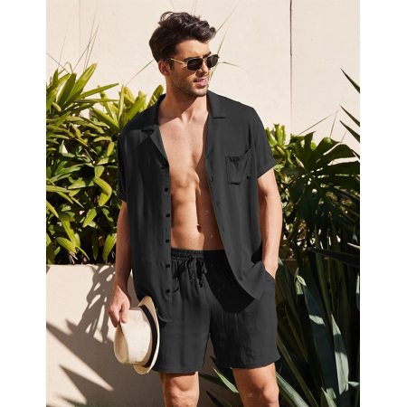 Loose casual cotton cardigan shirt shorts 38