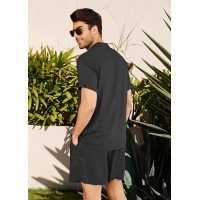 Loose casual cotton cardigan shirt shorts 38