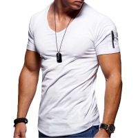 Men's European and American men's V-neck short sleeves 1