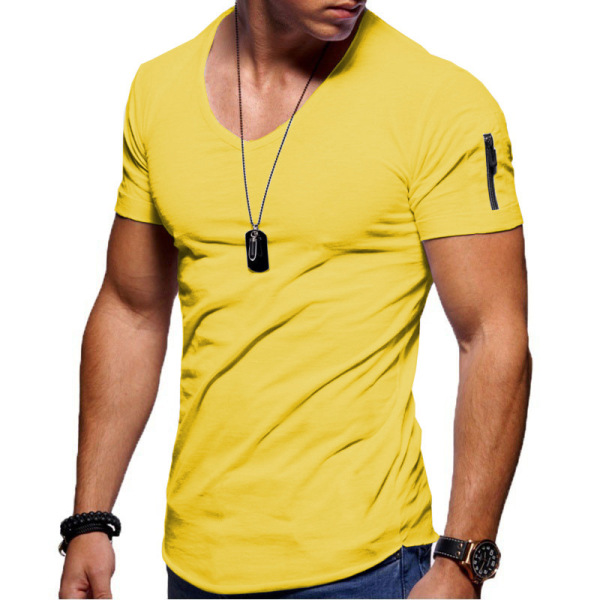 Men's European and American men's V-neck short sleeves 1