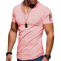 Men's European and American men's V-neck short sleeves 3