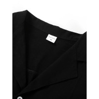 Summer lapel solid color short-sleeved shirt 17