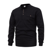 Bottoming shirt men's t-shirt henley collar top 112