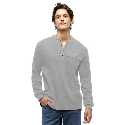 Bottoming shirt men's t-shirt henley collar top 113