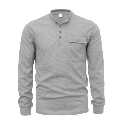 Bottoming shirt men's t-shirt henley collar top 113