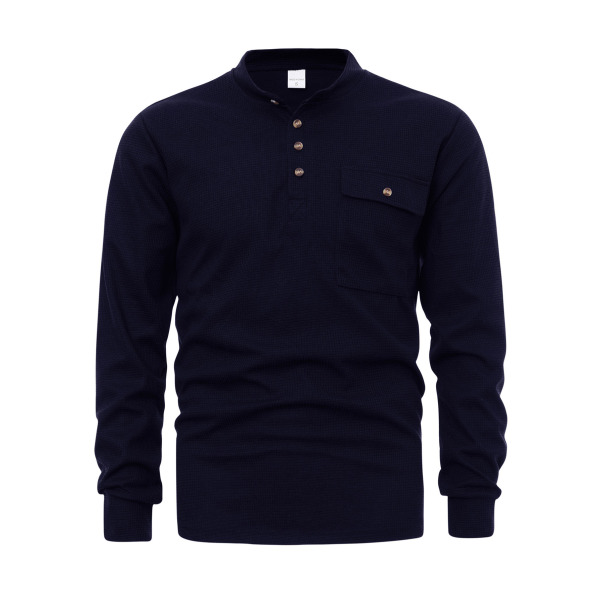 Bottoming shirt men's t-shirt henley collar top 114