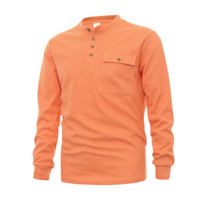 Bottoming shirt men's t-shirt henley collar top 115