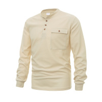 Bottoming shirt men's t-shirt henley collar top 116