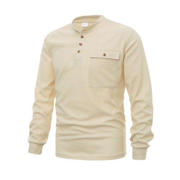 Bottoming shirt men's t-shirt henley collar top 116