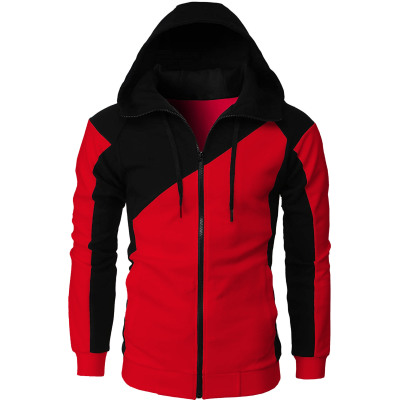 Contrast color jacket men's slim hooded sweatshirt 57