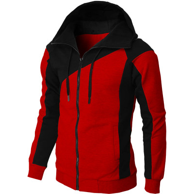 Contrast color jacket men's slim hooded sweatshirt 57