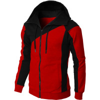 Contrast color jacket men's slim hooded sweatshirt 57