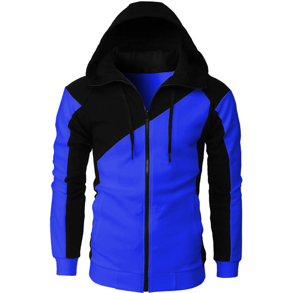 Contrast color jacket men's slim hooded sweatshirt 58