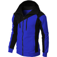 Contrast color jacket men's slim hooded sweatshirt 58