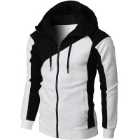 Contrast color jacket men's slim hooded sweatshirt 59