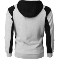 Contrast color jacket men's slim hooded sweatshirt 59