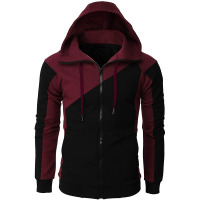 Contrast color jacket men's slim hooded sweatshirt 61