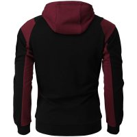 Contrast color jacket men's slim hooded sweatshirt 61