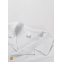 Loose large size casual lapel long sleeve shirt 62