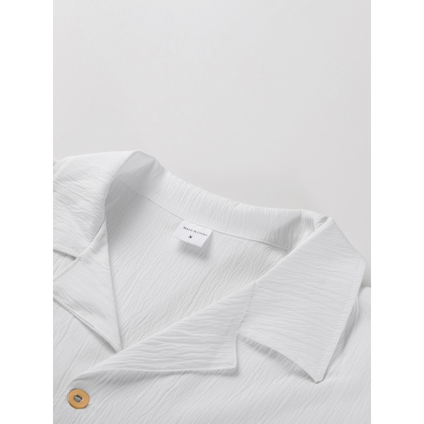 Loose large size casual lapel long sleeve shirt 62