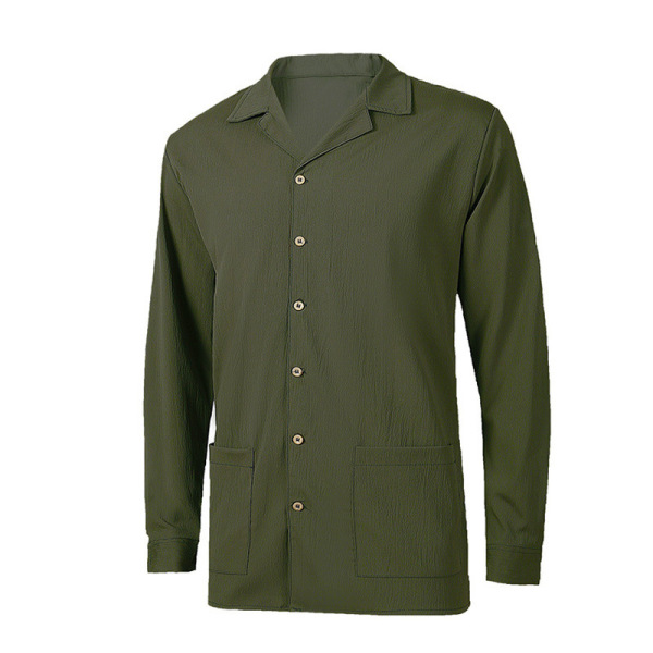 Loose large size casual lapel long sleeve shirt 64