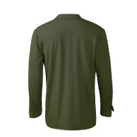 Loose large size casual lapel long sleeve shirt 64