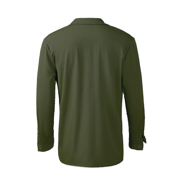 Loose large size casual lapel long sleeve shirt 64