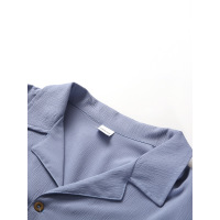 Loose large size casual lapel long sleeve shirt 65