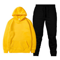 Solid color hooded pullover casual sweatshirt 52