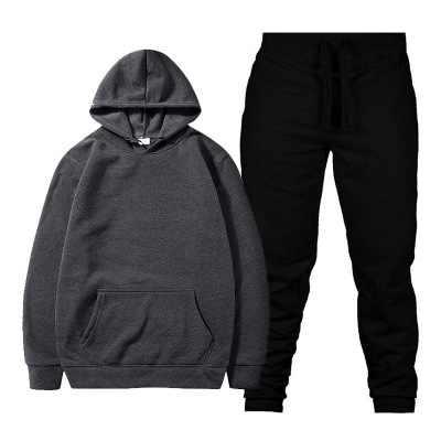 Solid color hooded pullover casual sweatshirt 52