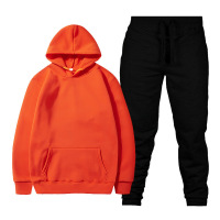 Solid color hooded pullover casual sweatshirt 52