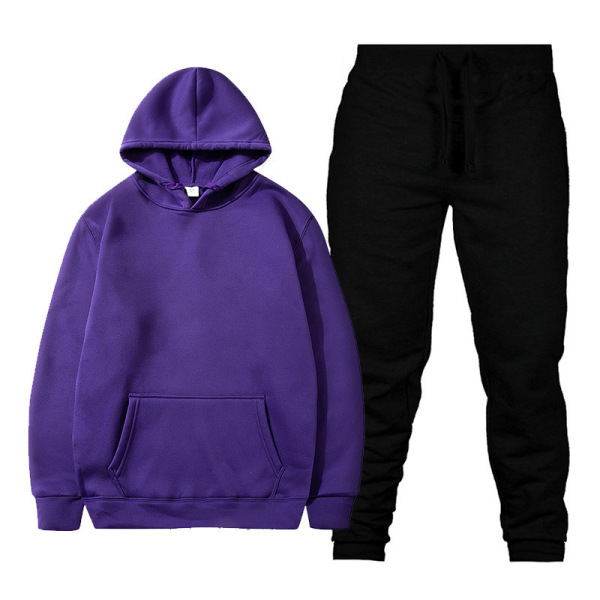 Solid color hooded pullover casual sweatshirt 53