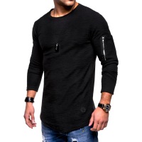 Zipper personalized casual bottoming shirt T-shirt 66