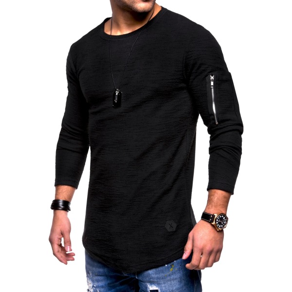 Zipper personalized casual bottoming shirt T-shirt 66