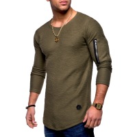 Zipper personalized casual bottoming shirt T-shirt 66