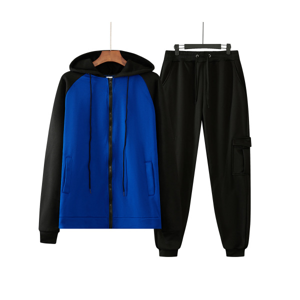 Hooded casual men's fleece sportswear suit 155