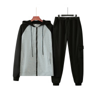 Hooded casual men's fleece sportswear suit 155